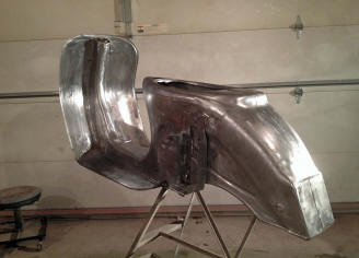 Vintage scooter restoration - Frame stripped to bare metal