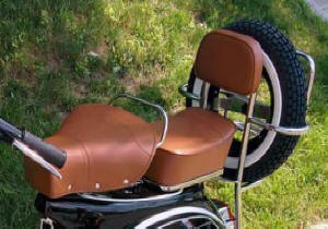 Classic vintage Vespa vinyl bench and split seats