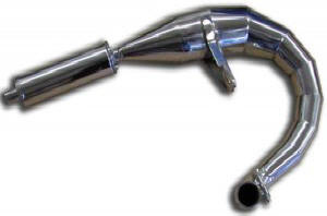 Chrome sport exhaust for vintage Vespa scooter